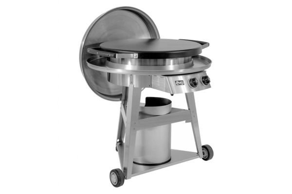 Evo 10-0002-NG Professional Wheeled Cart with Seasoned Cooksurface - Fully Assembled