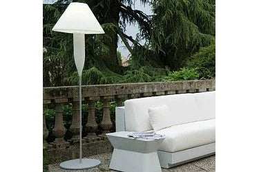 BONHEUR FLOOR LAMP WHITE Bonheur Floor Lamp, white matte polymer with deep grey base, designed for ou