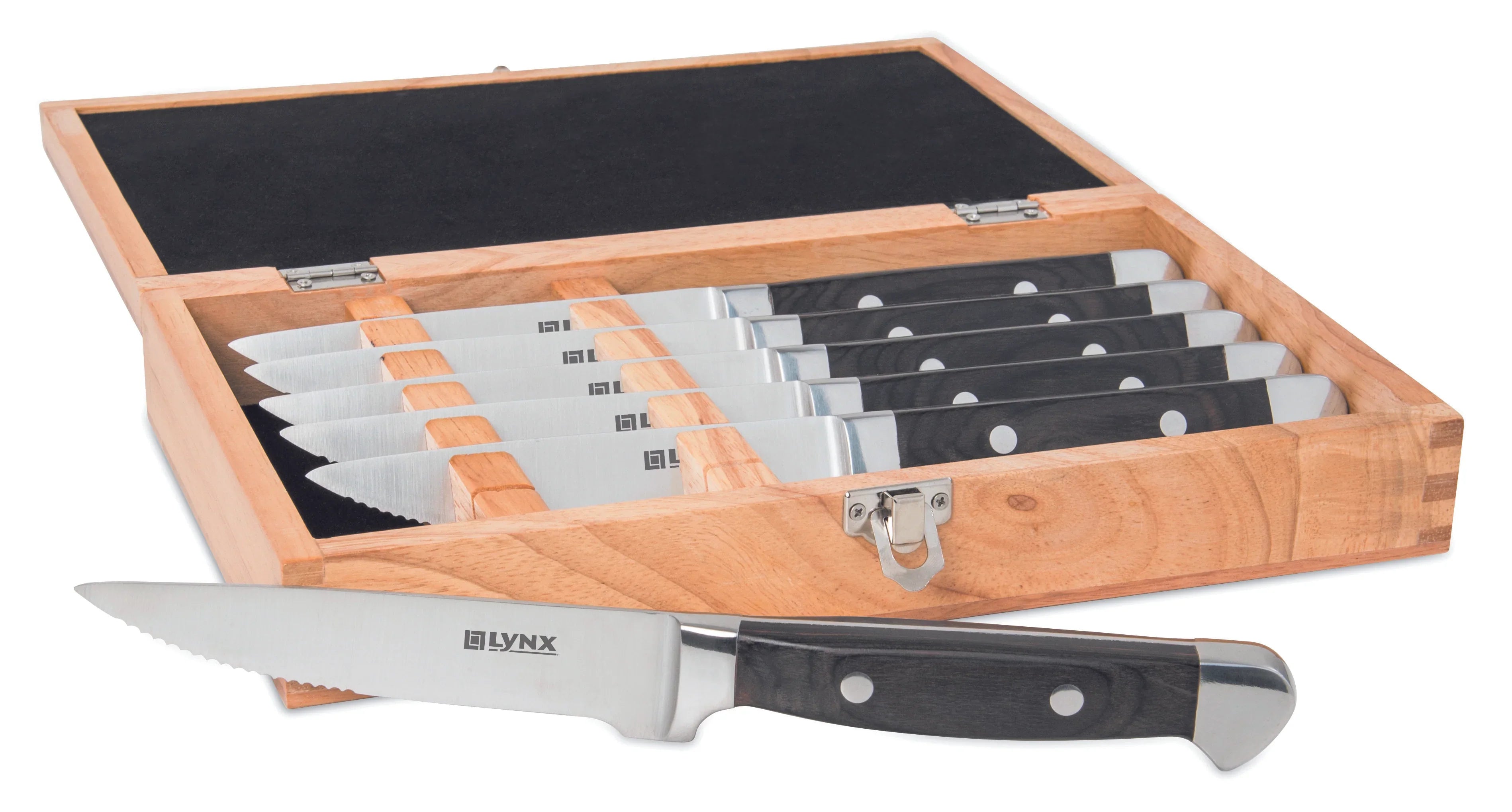 Lynx LSTK | Steak Knife Box Set | Six 5-Inch German Stainless Steel Knives