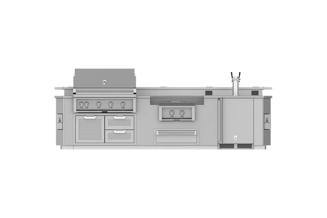 Hestan GESBP12 | Grill Island Outdoor Living Suite with Power Burner 12-Foot