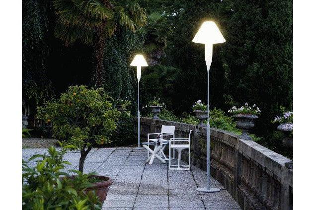 BONHEUR FLOOR LAMP WHITE Bonheur Floor Lamp, white matte polymer with deep grey base, designed for ou