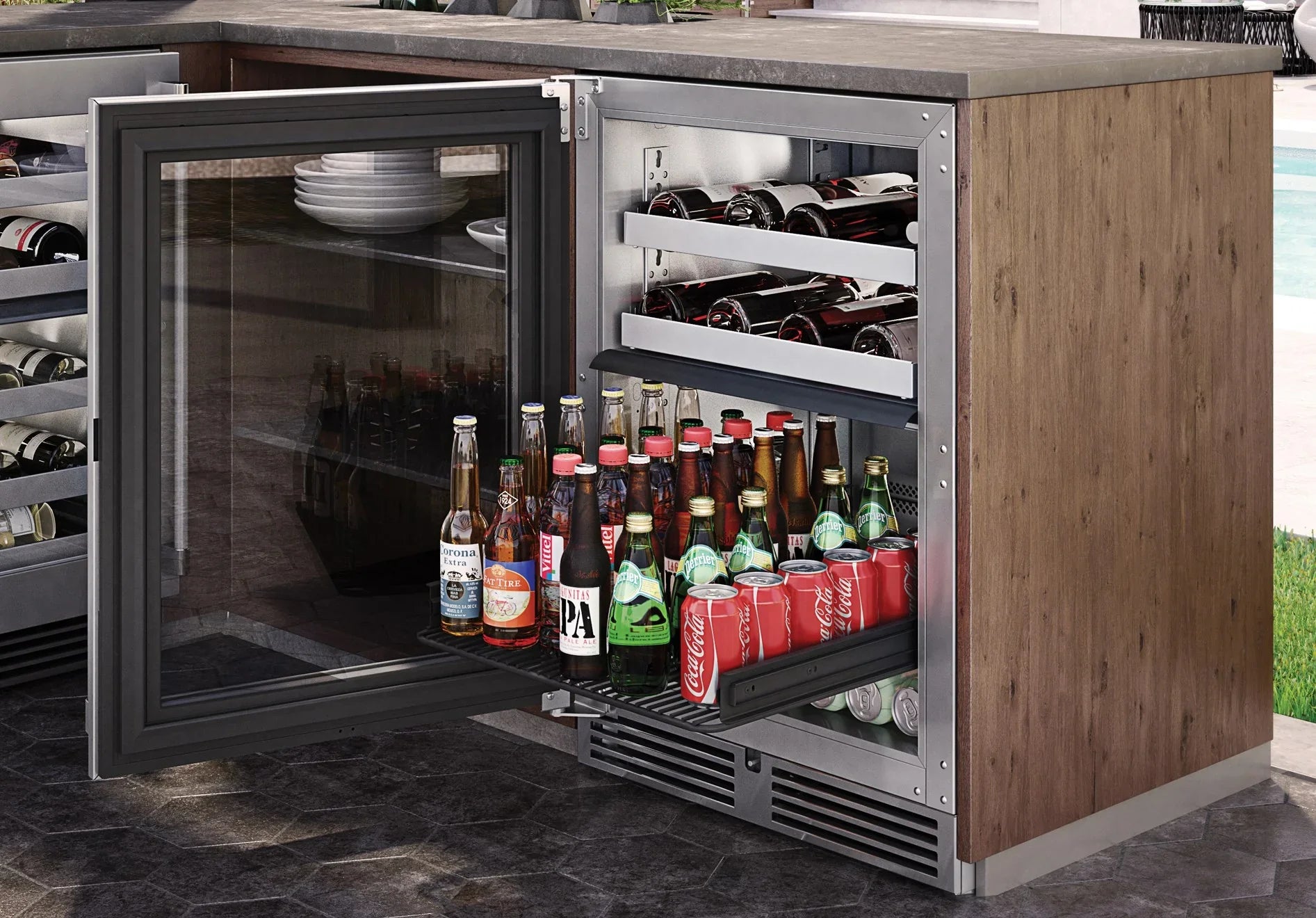 Perlick HP24CO-4-1L | 24" Signature Series Dual Zone Refrigerator/Wine Reserve
