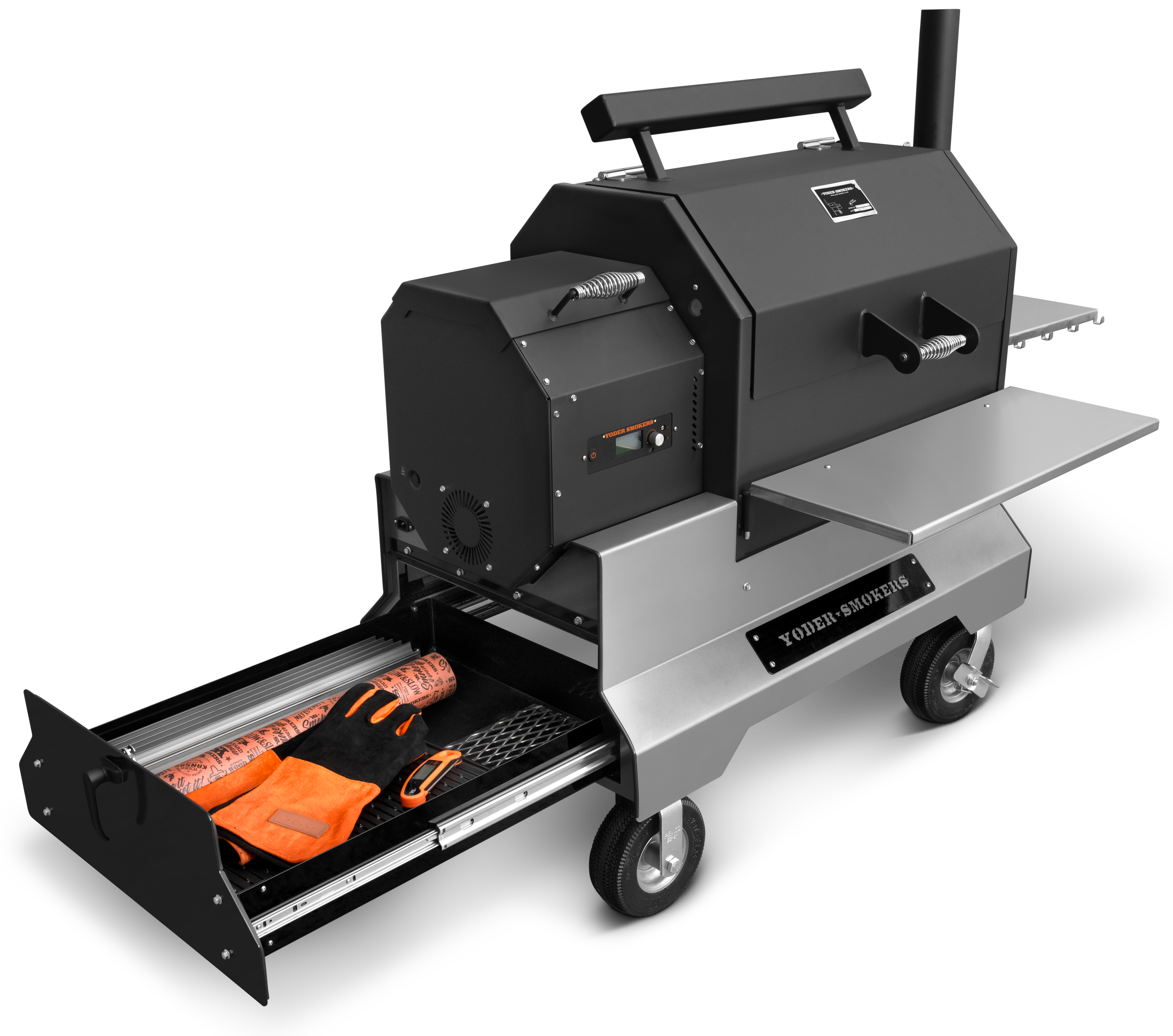 Yoder YS640S Competition Pellet Grill w/ Stainless Steel Shelves and Drawer | 9612B22-000