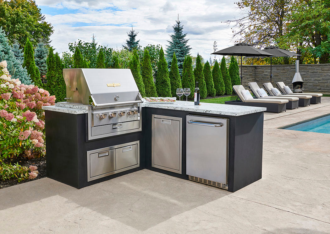 Crown Verity IBI30LP-GO-FLT | 30" Infinite Series Built In Grill with Light Package