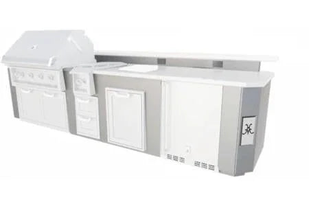 Hestan GESBP12 | Grill Island Outdoor Living Suite with Power Burner 12-Foot
