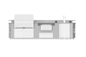 Hestan GESBP12 | Grill Island Outdoor Living Suite with Power Burner 12-Foot