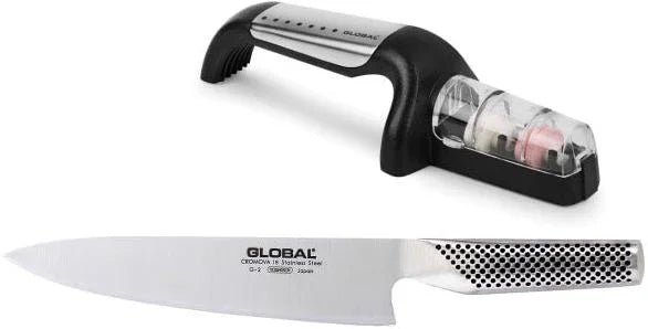 Global 71G291SB | 2-Piece Starter Set G-2 Chef’s Knife with G-91SB Sharpener