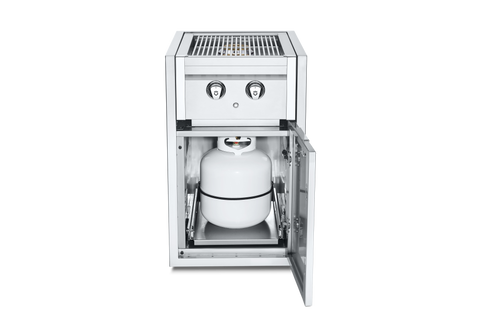 Crown Verity IBISC-SB-SIBULK-LT INFINITE SERIES SMALL BUILT IN CABINET WITH DUAL SIDE BURNER, WITH LIGHT PACKAGE, (BULK TANK ONLY) LP