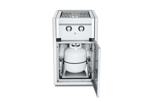 Crown Verity IBISC-SB-SIBULK-LT INFINITE SERIES SMALL BUILT IN CABINET WITH DUAL SIDE BURNER, WITH LIGHT PACKAGE, (BULK TANK ONLY) LP