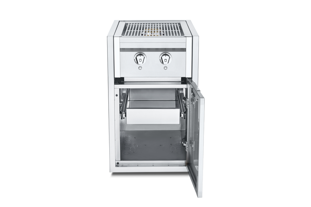 Crown Verity IBISC-SB-SIBULK-1D-LT INFINITE SERIES SMALL BUILT IN CABINET WITH DUAL SIDE BURNER AND SINGLE DRAWER, WITH LIGHT PACKAGE, (BULK TANK ONLY) LP