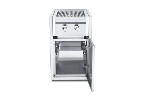 Crown Verity IBISC-SBNG-1D-LT INFINITE SERIES SMALL BUILT IN CABINET WITH DUAL SIDE BURNER AND SINGLE DRAWER, WITH LIGHT PACKAGE, NG