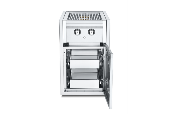 Crown Verity IBISC-SBNG-2D INFINITE SERIES SMALL BUILT IN CABINET WITH DUAL SIDE BURNER AND TWO SINGLE DRAWERS, NG