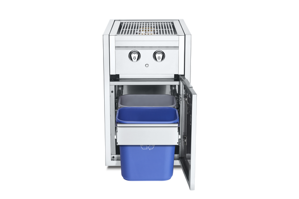 Crown Verity IBISC-SB-SIBULK-GH INFINITE SERIES SMALL BUILT IN CABINET WITH DUAL SIDE BURNER AND GARBAGE HOLDER WITH BINS, (BULK TANK ONLY) LP