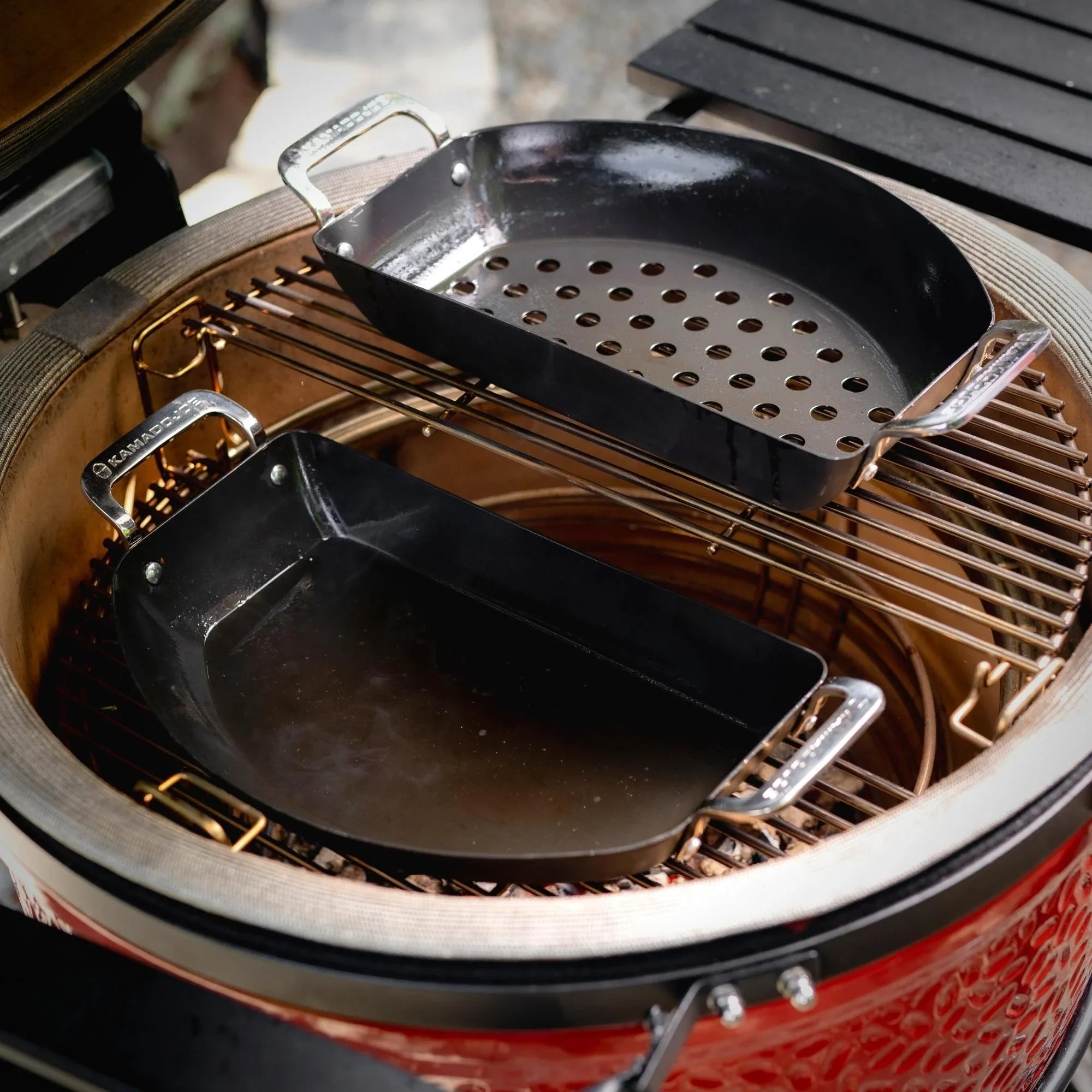 Kamado Joe KJ15124822 | Karbon Steel Half-Moon Pan Set