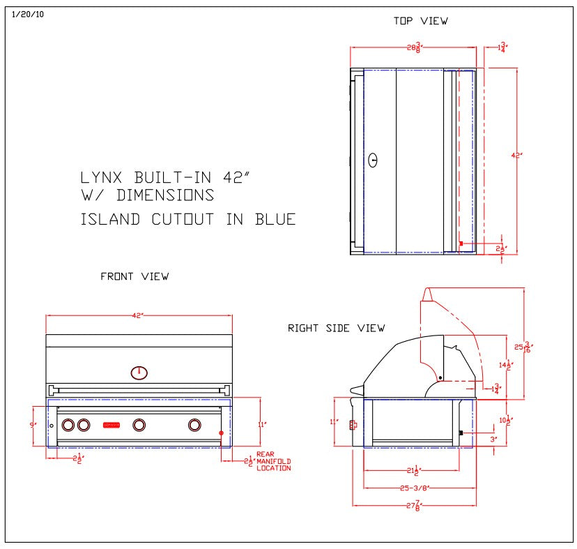 Lynx L42 | Built-In Grill | 42" Professional Grill