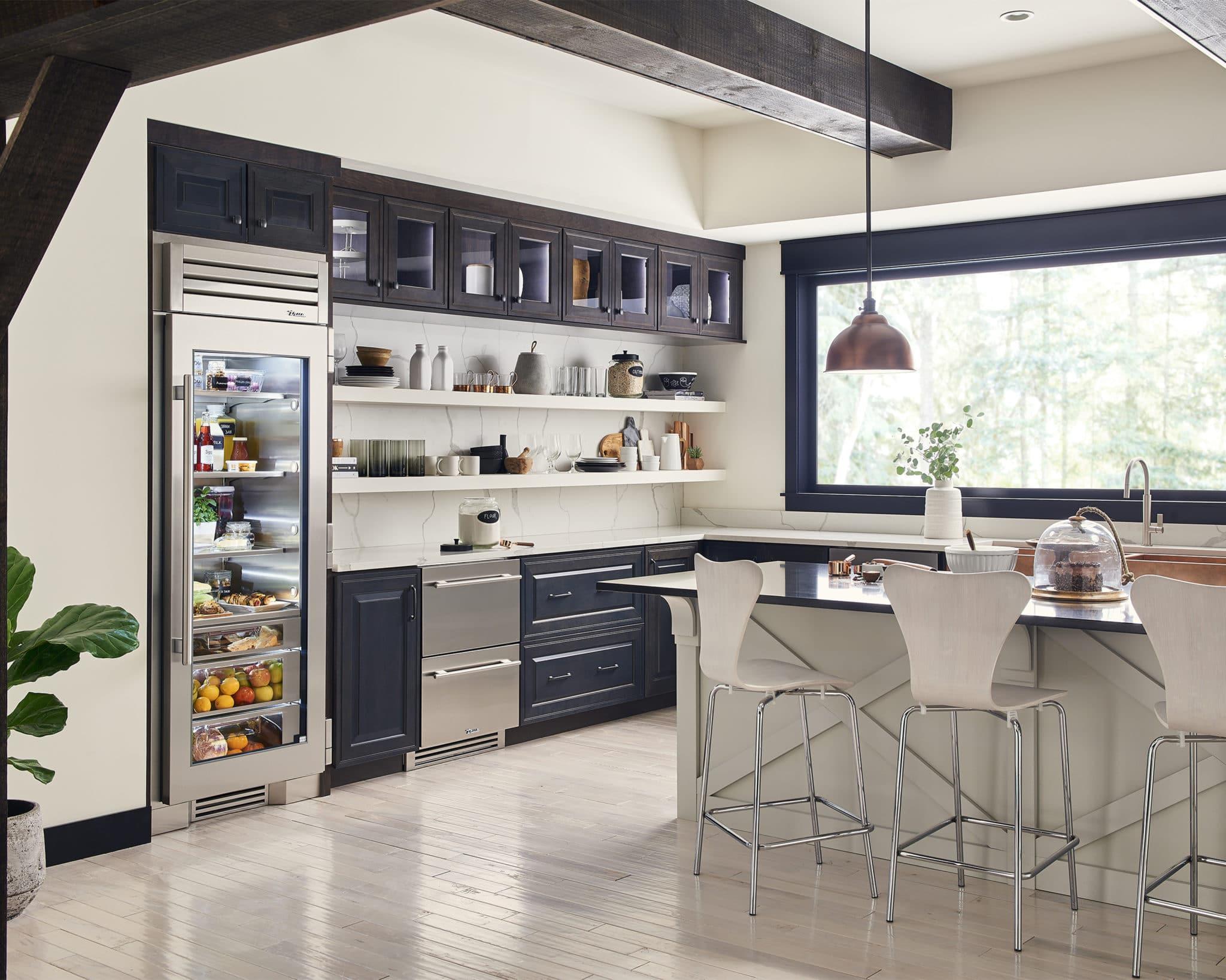 True-residential TUR-24-SS | Undercounter Refrigerator | Solid Stainless Steel Drawers 2 Dividers  | Outdoor