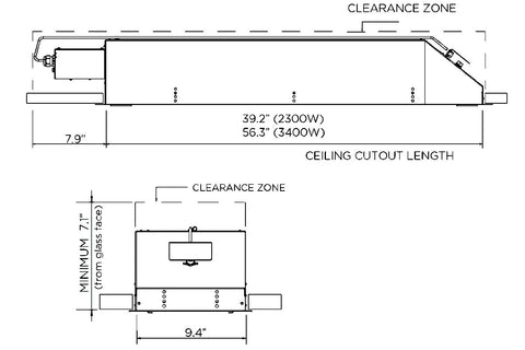 Bromic BH3623009 LOW CLEARANCE CEILING RECESS KIT - PLATINUM ELECTRIC 2300 W