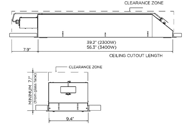 Bromic BH3623009 LOW CLEARANCE CEILING RECESS KIT - PLATINUM ELECTRIC 2300 W