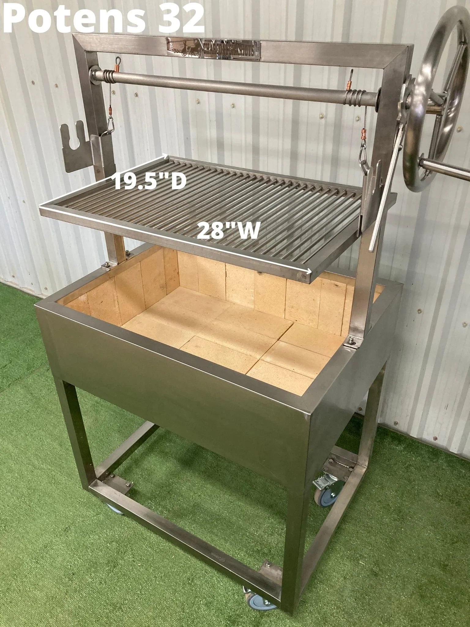 Charcoal Chariots POTENS32 | Argentine-Style Stand-Alone Grill