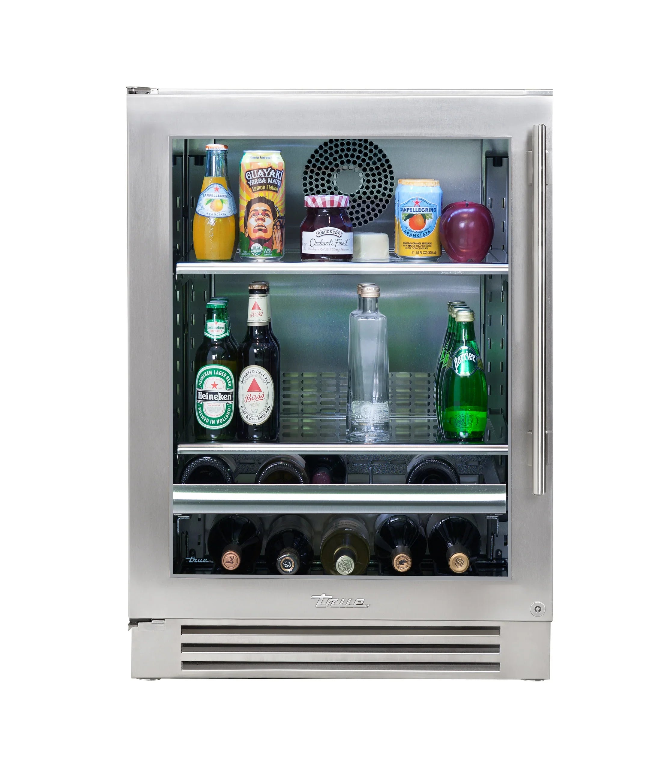 True-residential TBC | Beverage Center Panel Ready | Glass - 2 Glass Shelves, 1 Wine Cradle