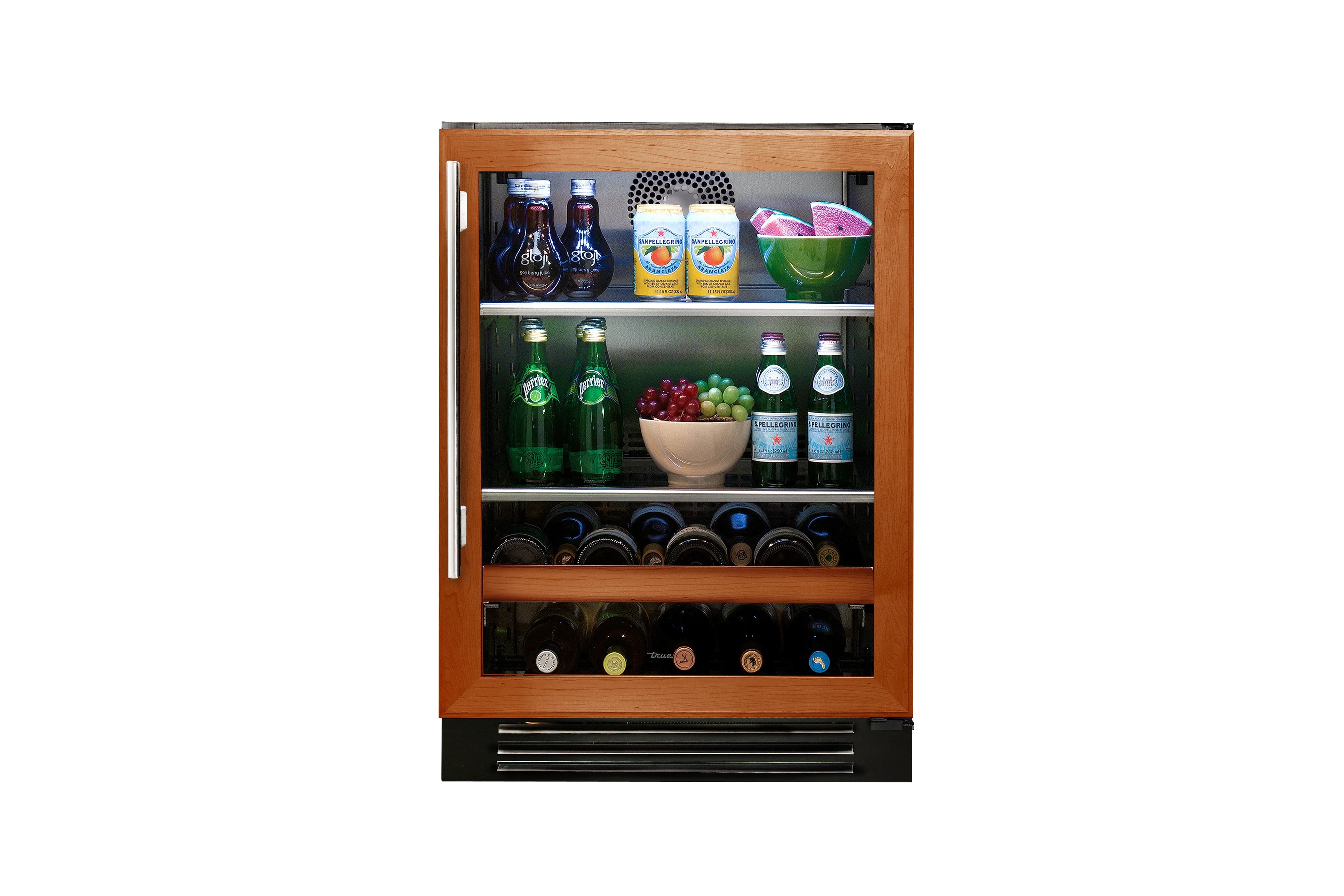 True-residential TBC | Beverage Center Panel Ready | Glass - 2 Glass Shelves, 1 Wine Cradle