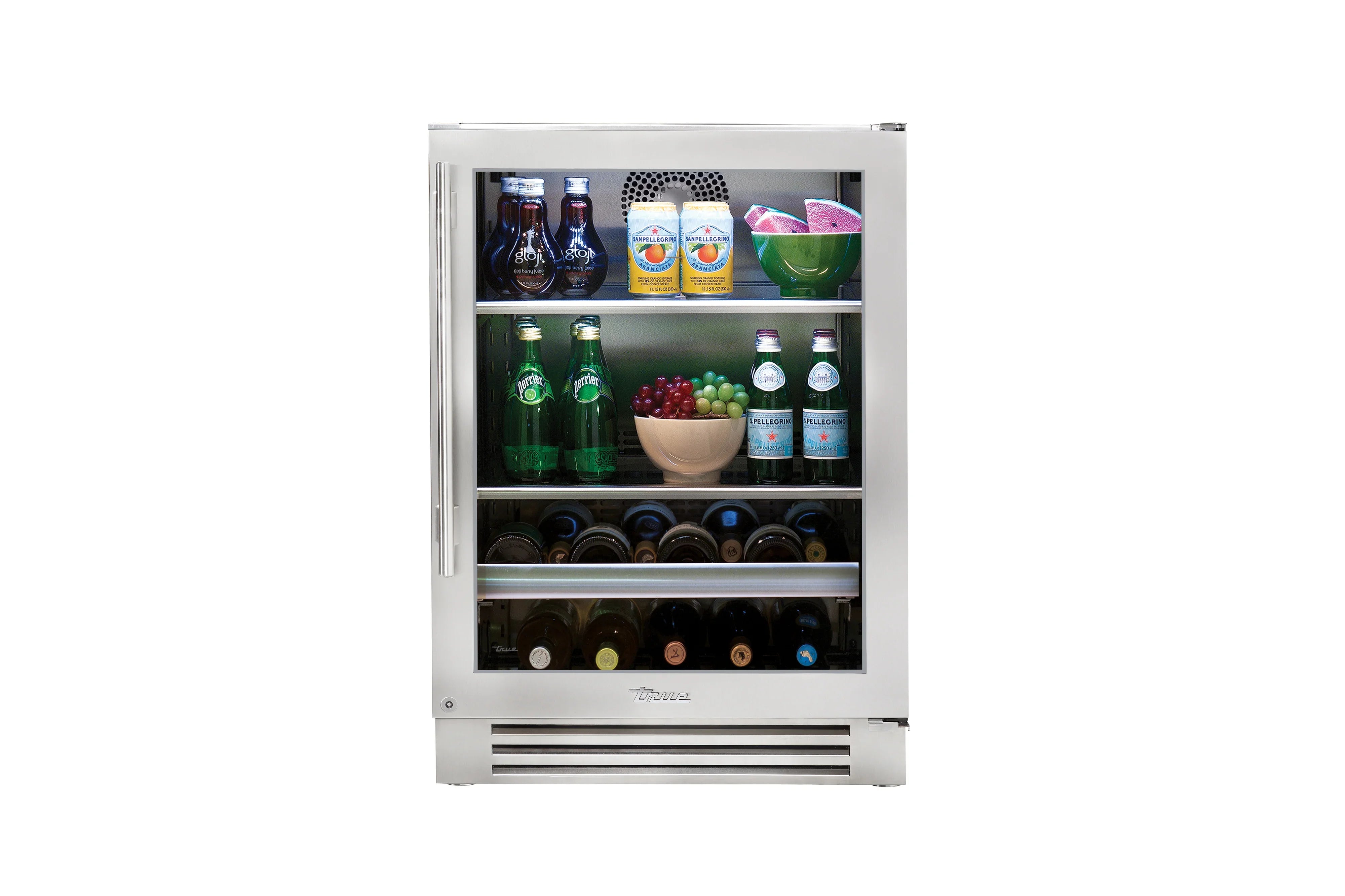 True-residential TBC | Beverage Center Panel Ready | Glass - 2 Glass Shelves, 1 Wine Cradle
