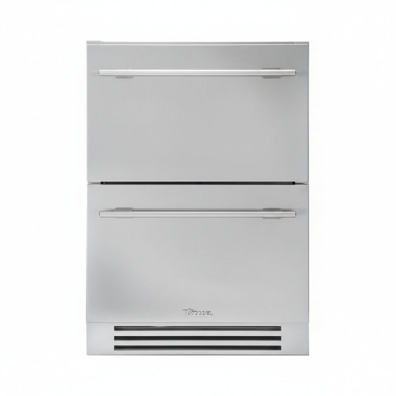 True-residential TUR-24-SS | Undercounter Refrigerator | Solid Stainless Steel Drawers 2 Dividers  | Outdoor