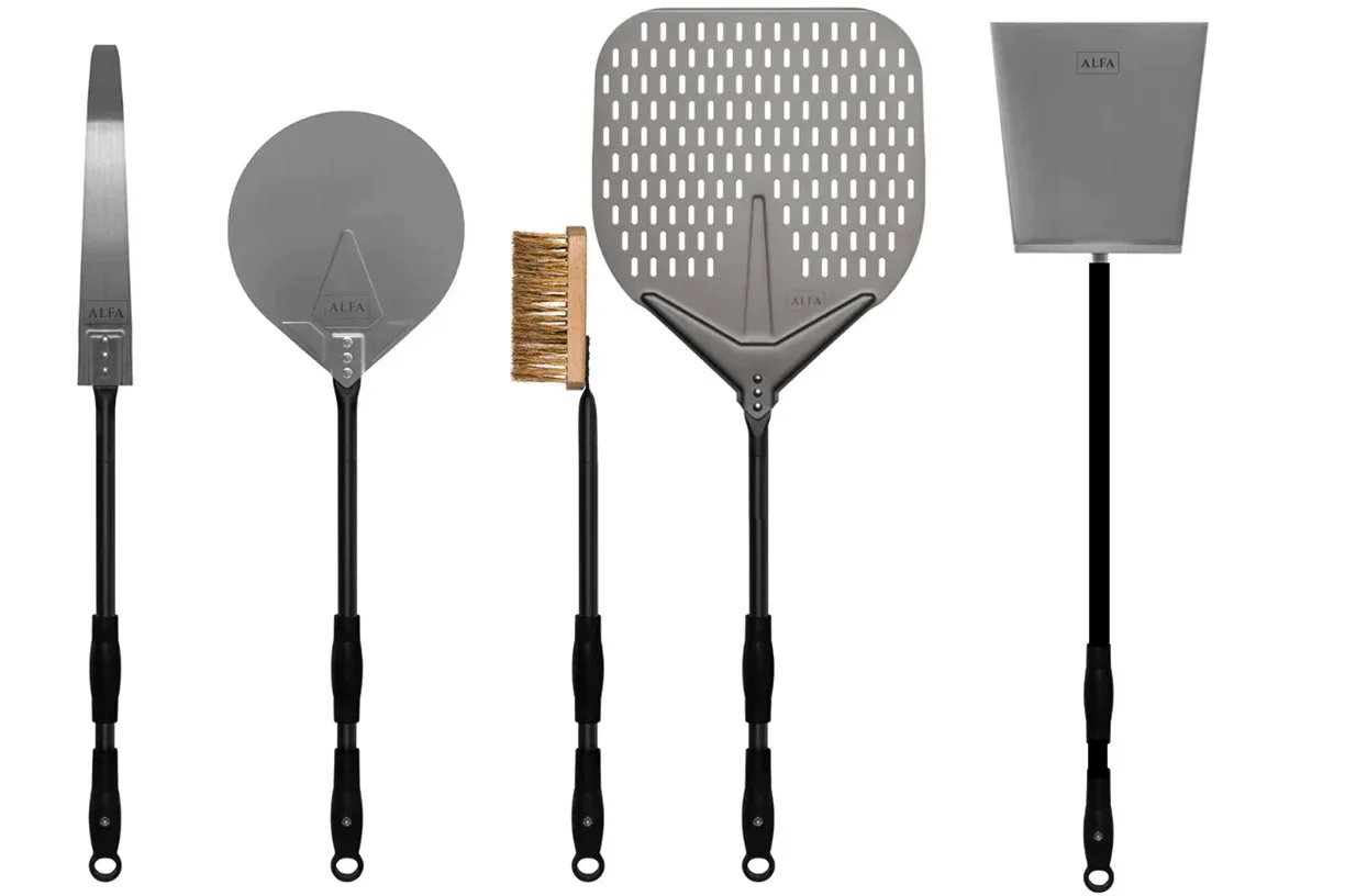 Alfa Ovens AC-5PCLWPEELSET 48" 5PC WOOD LARGE PEEL KIT (LG PEEL, TURNER, BRUSH, RAKE, SCOOP)