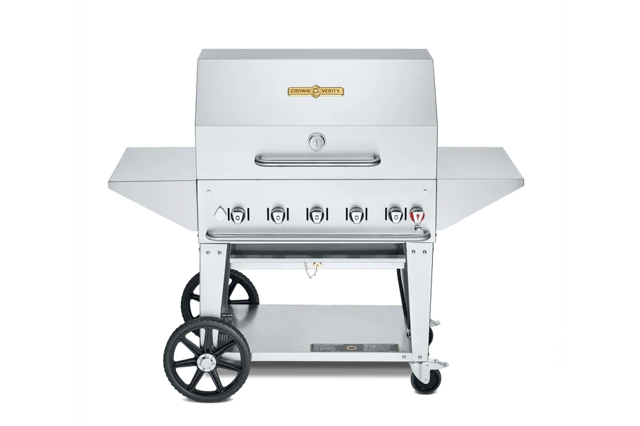 Crown Verity CV-MCB-30PRO Professional Series, Mobile Outdoor Charbroiler, 30 in  Grill Package, LP gas, 2