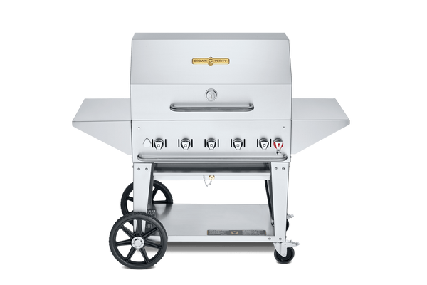 Crown Verity CV-MCB-30PRO Professional Series, Mobile Outdoor Charbroiler, 30 in  Grill Package, LP gas, 2