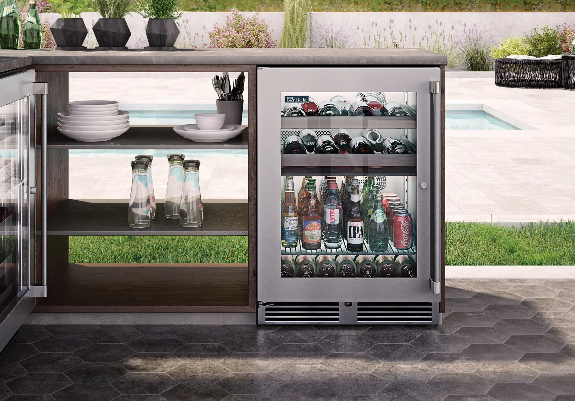 Perlick HP24CO-4-1L | 24" Signature Series Dual Zone Refrigerator/Wine Reserve