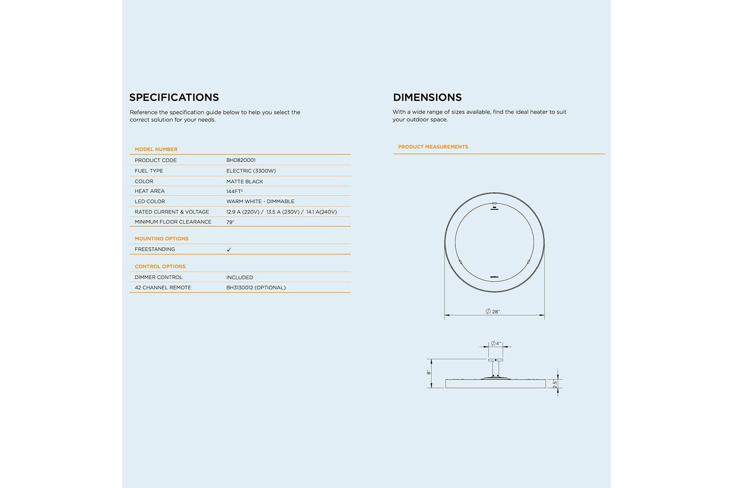 BROMIC Eclipse Smart-Heat Electric Portable Heater with Dimmer Control | BH0820001
