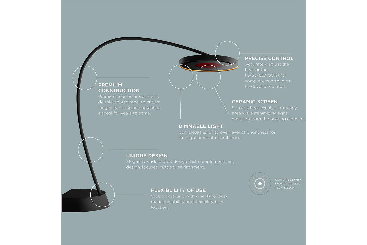 BROMIC Eclipse Smart-Heat Electric Portable Heater with Dimmer Control | BH0820001