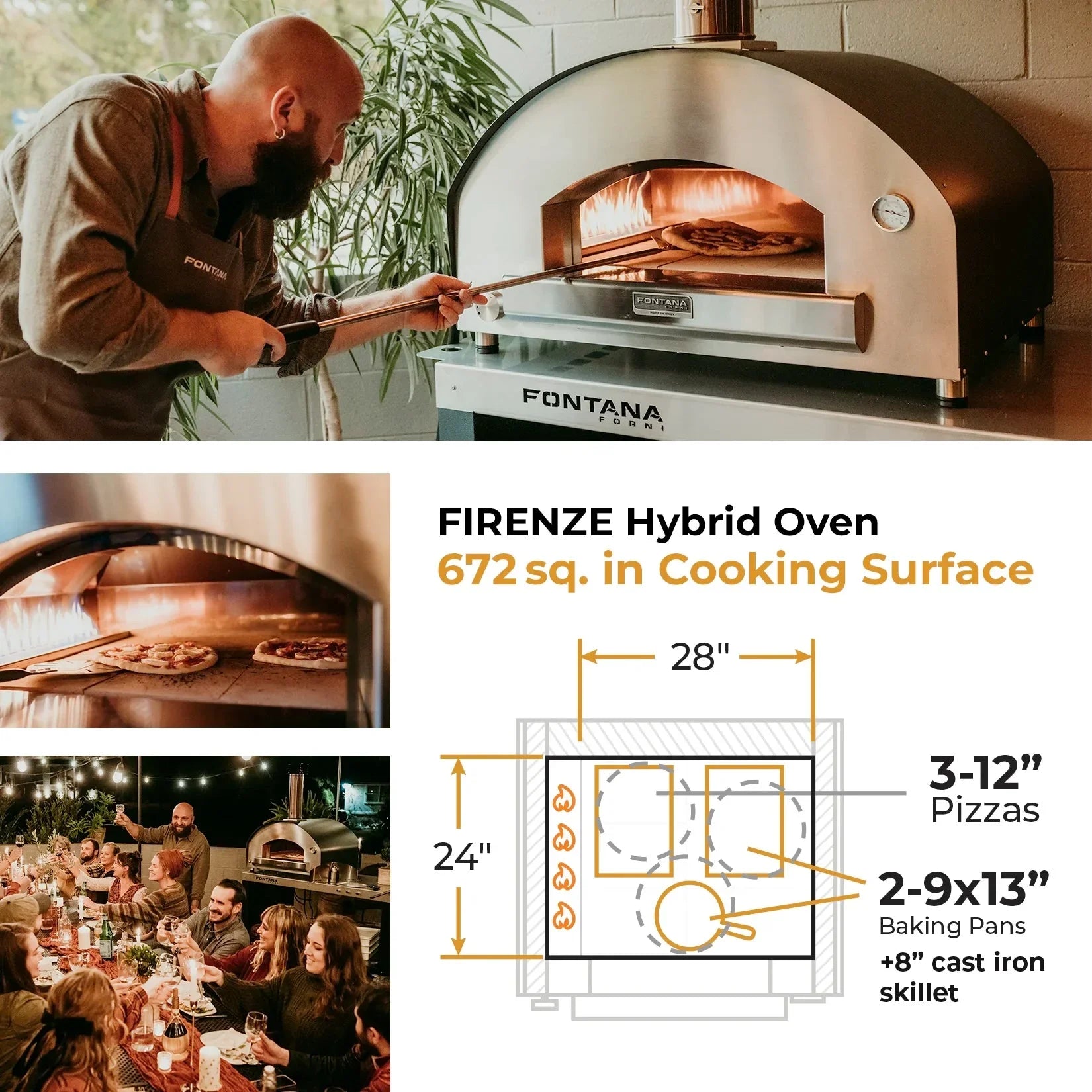Fontana FTFIR-H | Firenze | Hybrid Pizza Oven