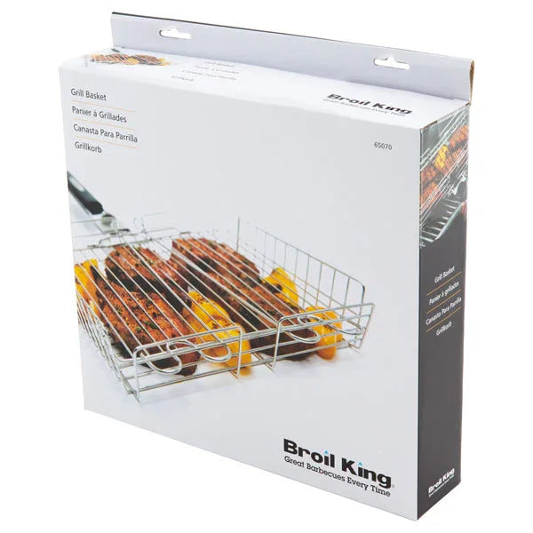 Broil King 65070 | Adjustable Grill Basket | Stainless Steel Cookware