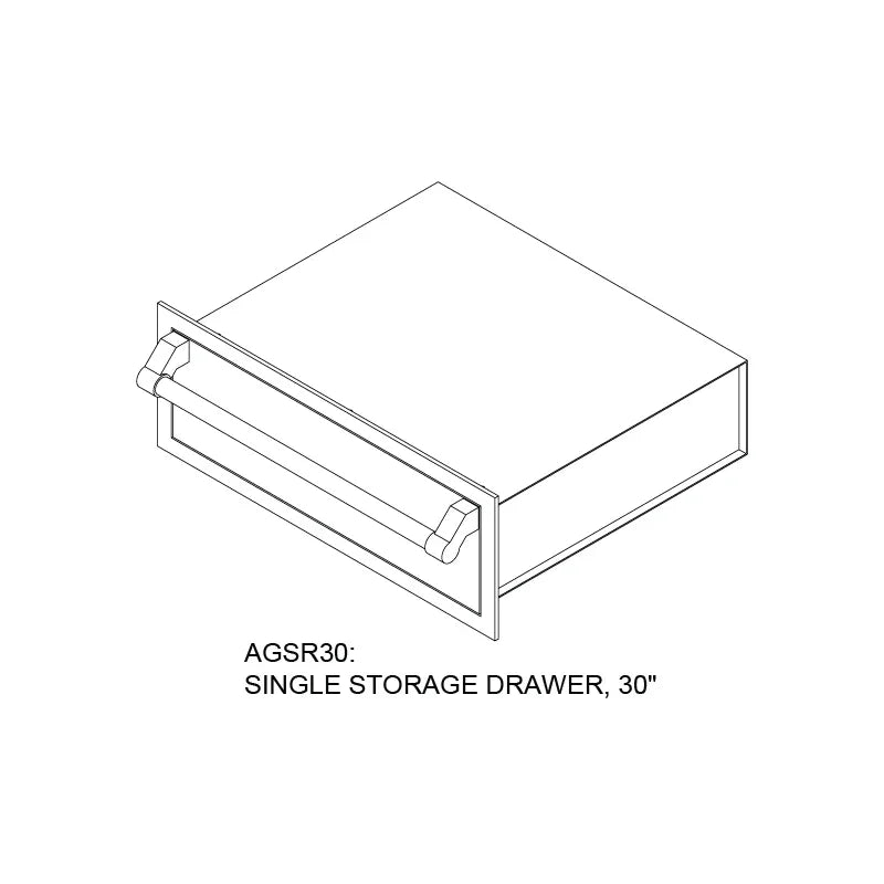 Hestan AGSR30 | Outdoor Single Storage Drawer | Stainless Steel