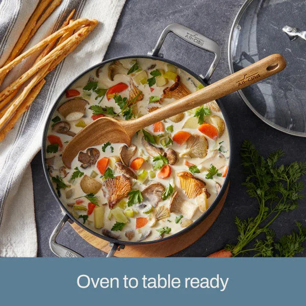 All-clad E100S274 | HA1 Nonstick Dutch Oven Set | Includes Glass Lid, Trivet, Spoon