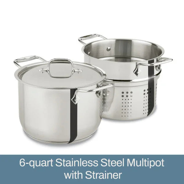 All-clad E414S664 | 3-Piece Stainless Steel Pasta Pot Set