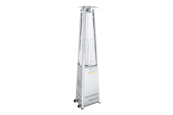 Crown Verity CV-2660-SS Tower Patio Heater, 91 1/2 in  H, propane, Three sided pyramid-style, automatic