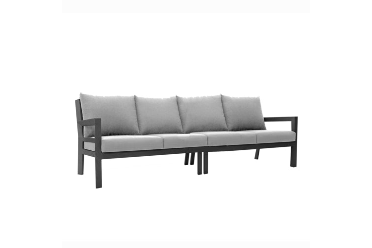 CITYVIEW-02R-02L-SOFA City View Long Sofa, welded, black powder coated aluminum frame, includes (8
