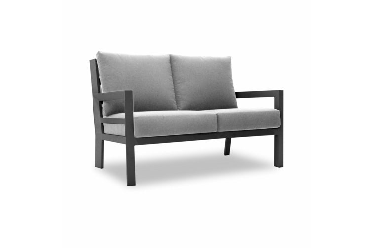 CITY VIEW 582 WITH SUNBRELLA City View Love Seat, welded, black powder coated aluminum frame, includes (4