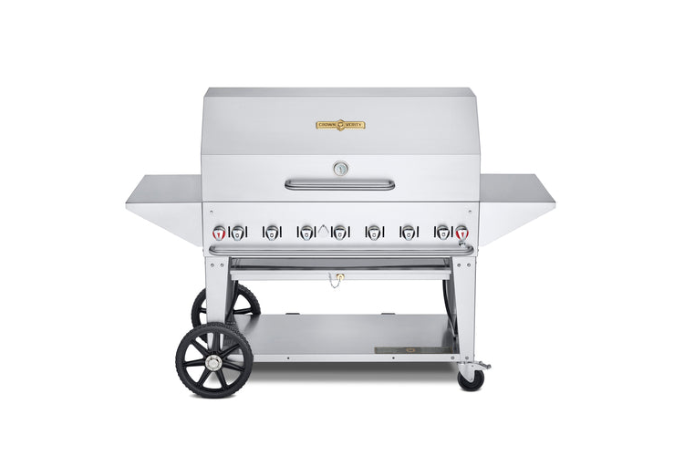 Crown Verity CV-MCB-48PRO Professional Series, Mobile Outdoor Charbroiler, 48 in  Grill Package, LP gas, 4