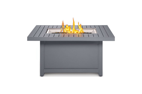 HAMPTON RECTANGLE HAMP1-GY-SET Hampton Fire Table, LP gas, rectangular, 52 in  x 32 in  x 25 in H, marine g