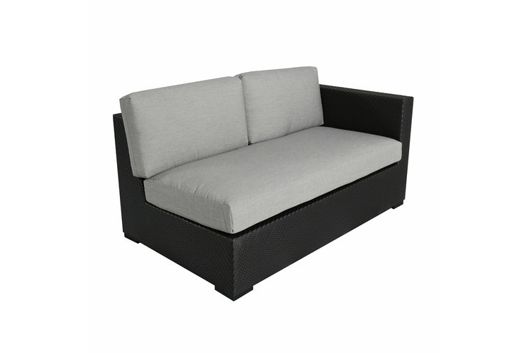 SKYLINE 02L WITH SUNBRELLA Skyline Left Module, all weather resin wicker fishbone weave, powder coated