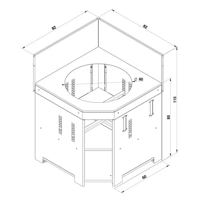 ENO PMOD7009 | Modulo Corner Cabinet with Kamado Grill Recess