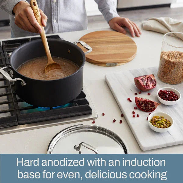 All-clad E100S274 | HA1 Nonstick Dutch Oven Set | Includes Glass Lid, Trivet, Spoon