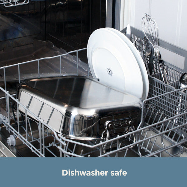 All-Clad Gourmet Accessories Large Stainless Steel Roaster w Rack, 16 x 13 inch | E752C264