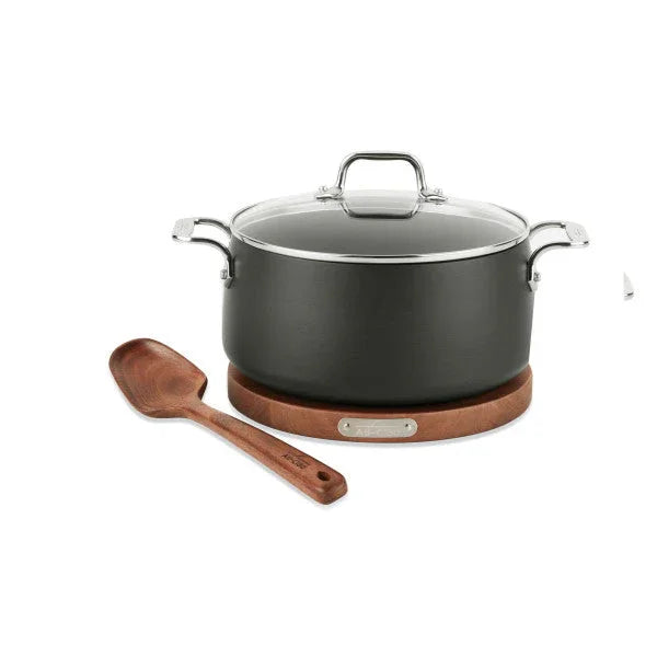 All-clad E100S274 | HA1 Nonstick Dutch Oven Set | Includes Glass Lid, Trivet, Spoon
