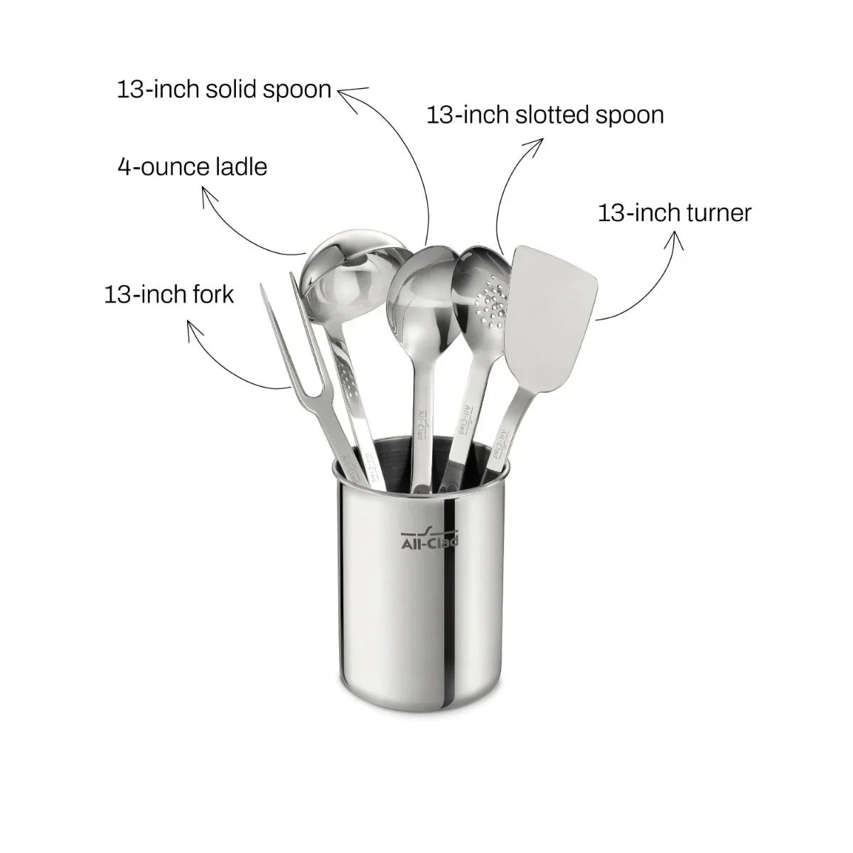 All-clad K146S664 | 6-Piece Stainless Steel Tool Set