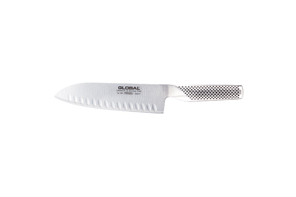 GLOBAL KNIFE 71G80 Global Santoku Knife, fluted, 7